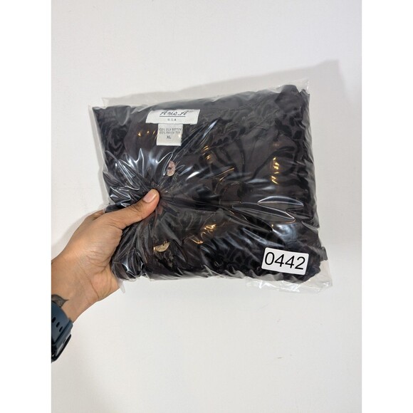 Anes. A Womens Black Burnout Velvet Sheer Blouse Sz XL Grunge Whimsigoth Fairy - Picture 7 of 7